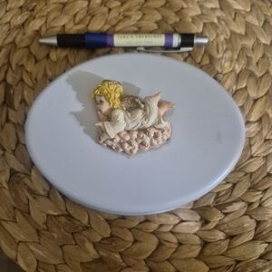 Vintage Gunther Mele White Oval Trinket Box